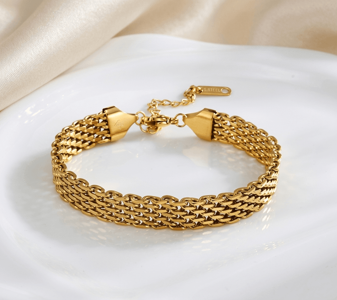 Heavy Herringbone Stainless Steel Bracelet
