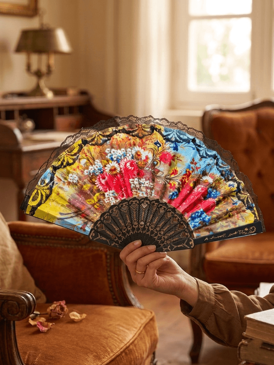 Floral Hand Fan Modern Blossom
